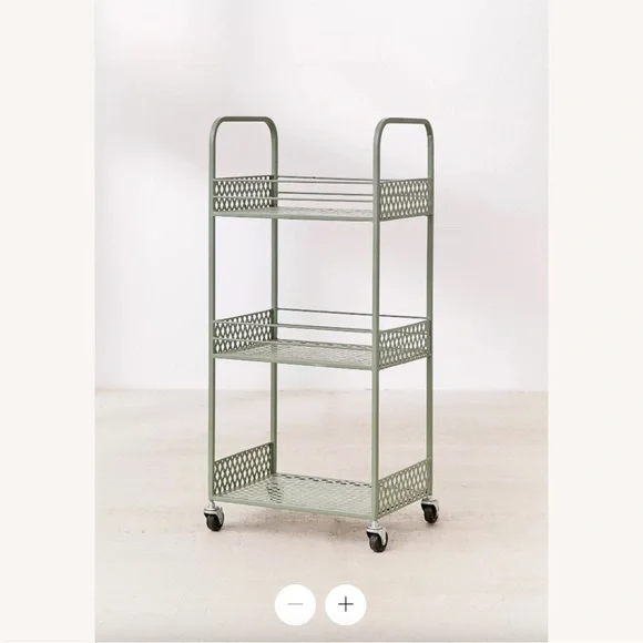 Moving soon!! Urban Outfitters Green 3-tier Langley Metal Rolling Storage Cart - Picture 1 of 13